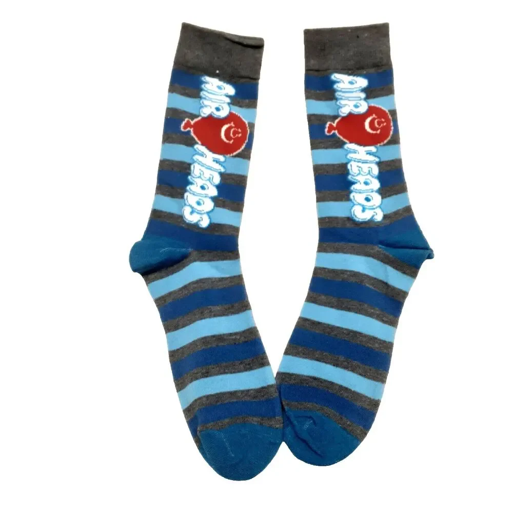 Airheads Candy Food Novelty Striped Mens 3-pair Adult Size 6-12 Crew Socks NWOT